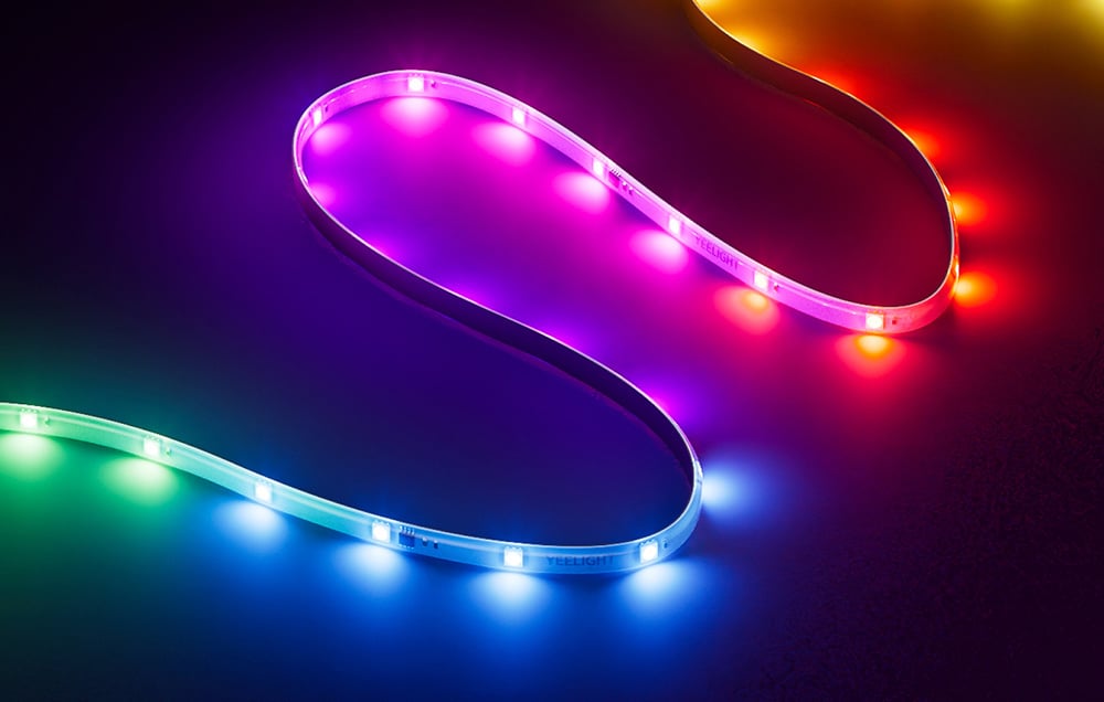Yeelight LED strip on a black background