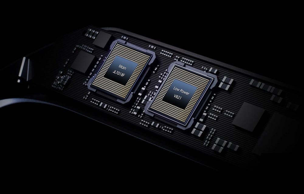AI glasses processors on a dark background