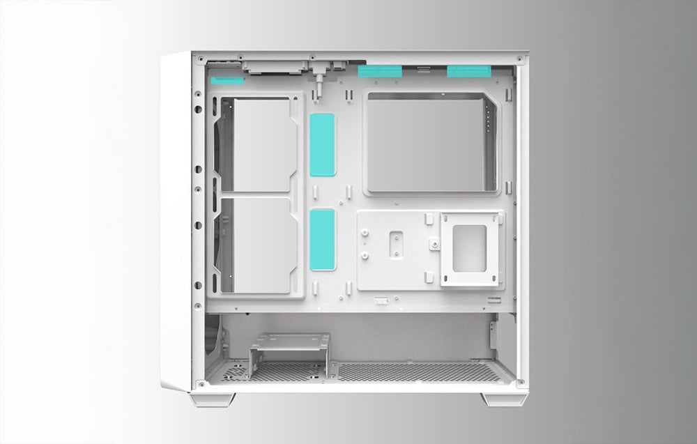 White computer case with light background