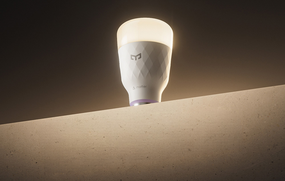 Yeelight bulb emitting warm light