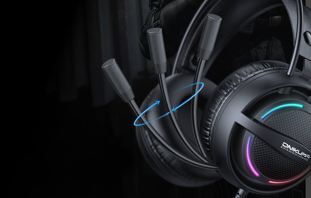 Onikuma in-ear headphones with adjustable microphone