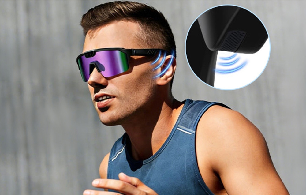 Man running while wearing AI glasses