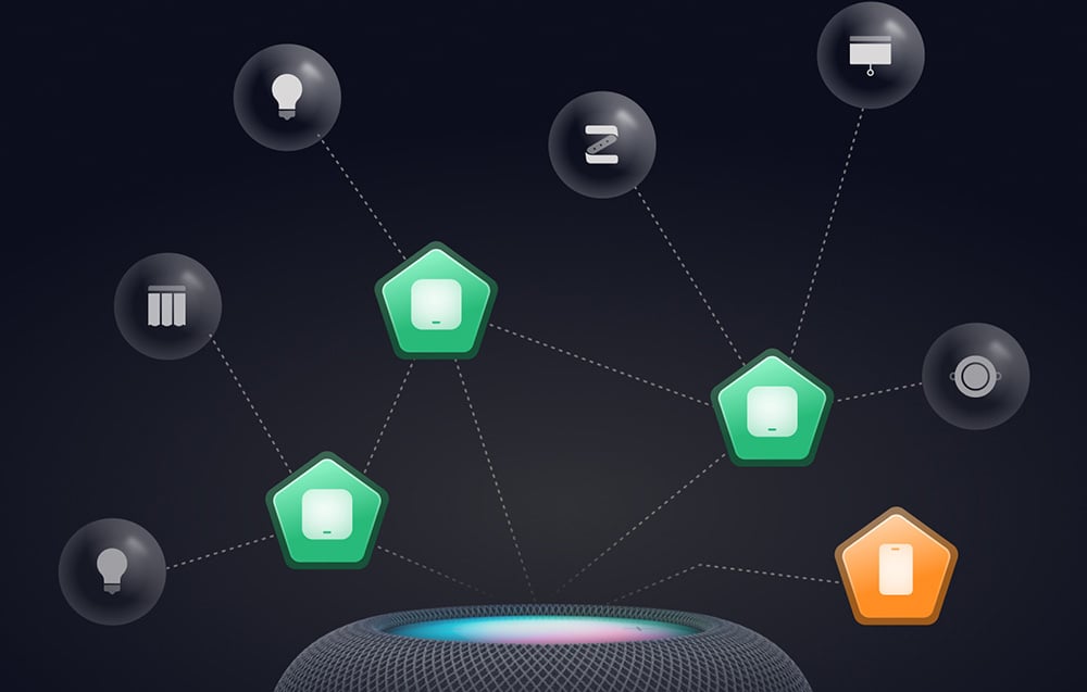 Voice assistant with icons of compatible devices