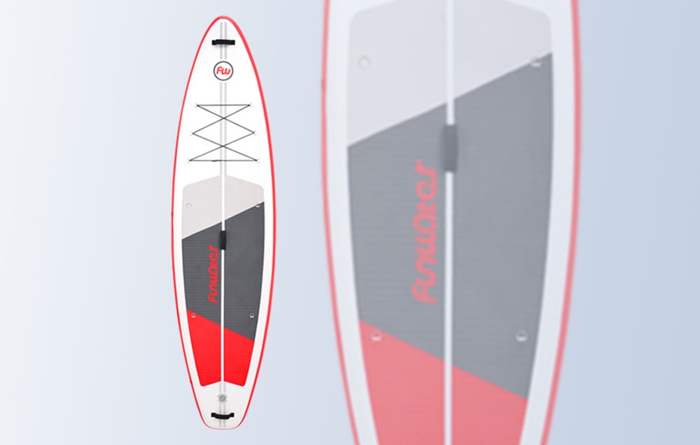 2 Funwater surfboards on a gray background