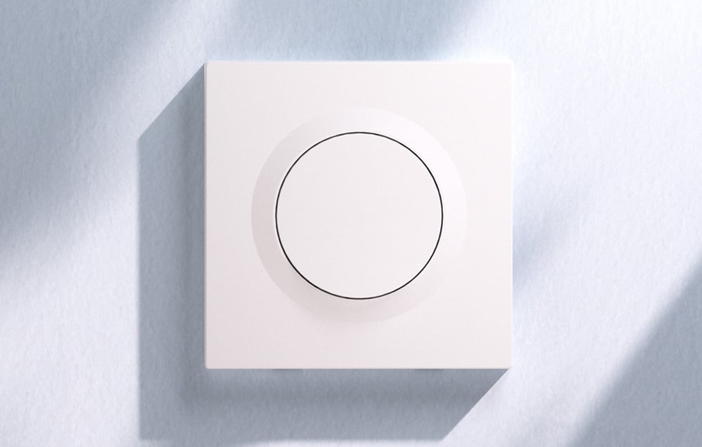 White switch mounted on a light-colored wall.