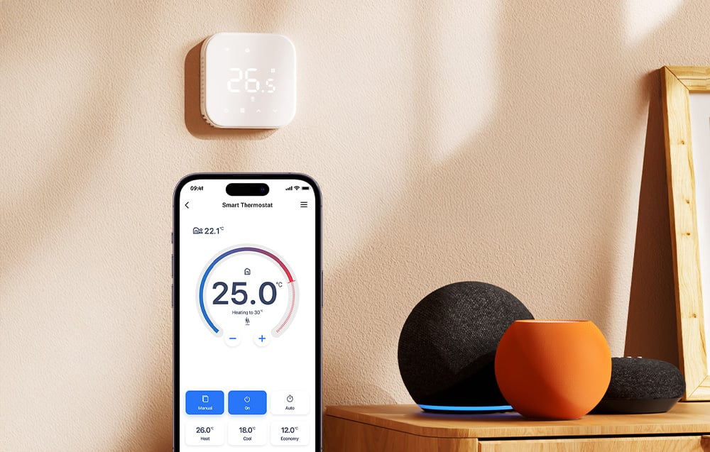 App for controlling the white Meross smart thermostat