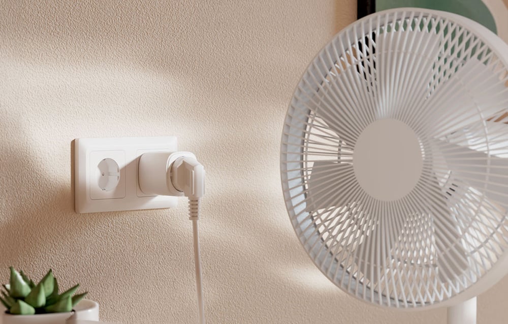 Fan connected to a Meross smart plug