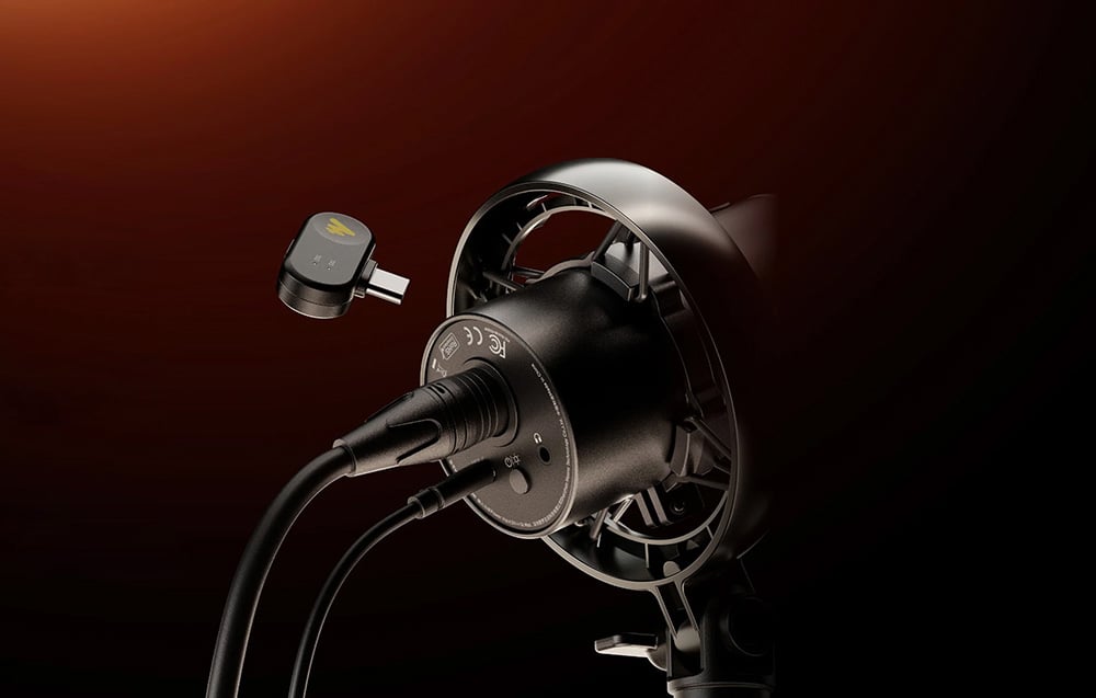 Receiver connected to the microphone