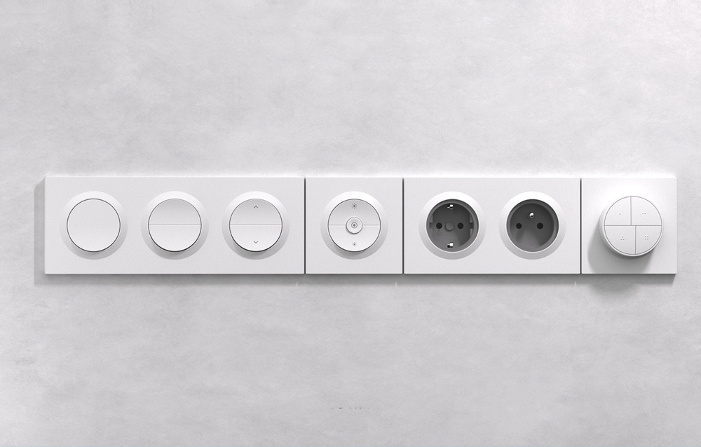Wall switches placed in a special housing, next to the socket