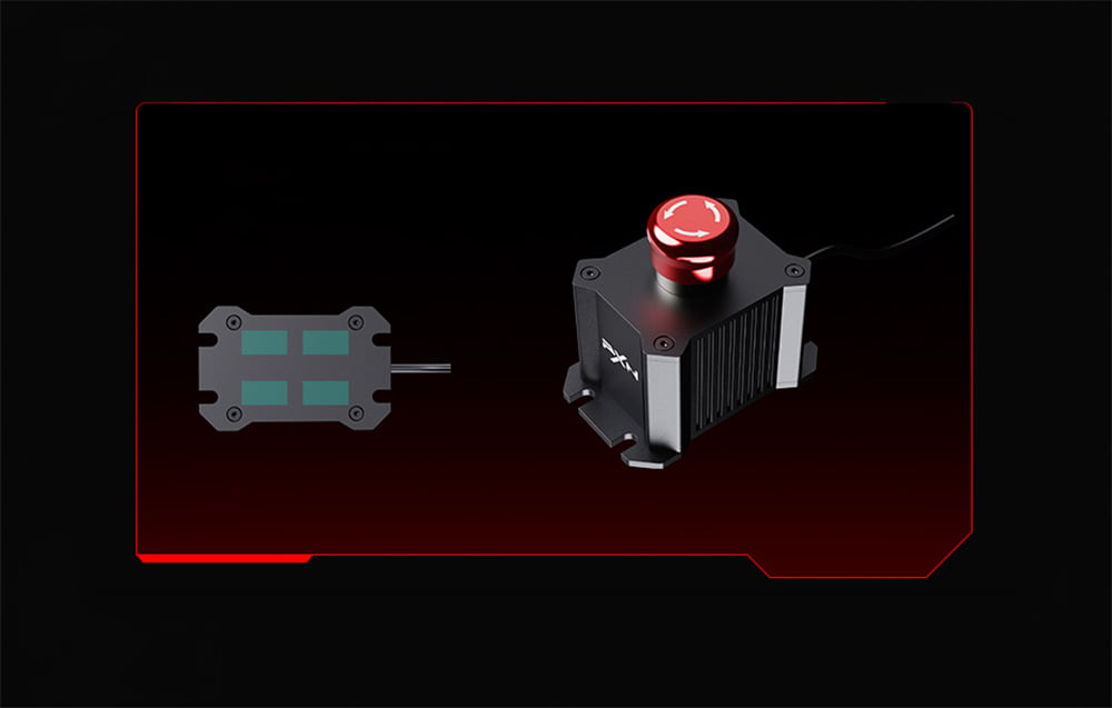PXN emergency button and flat module with contacts in a red frame on a black background