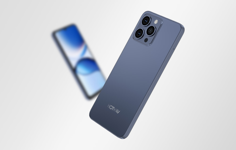 Two Hotwav smartphone models on a white background