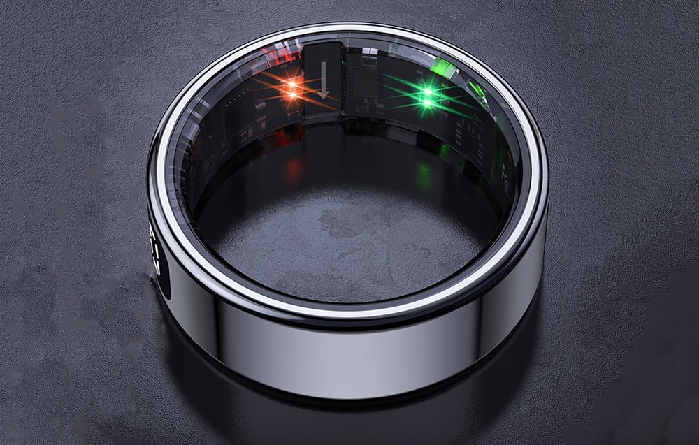 Black smartring on black background.