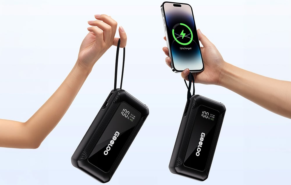 Two people are holding starters; one is charging a smartphone