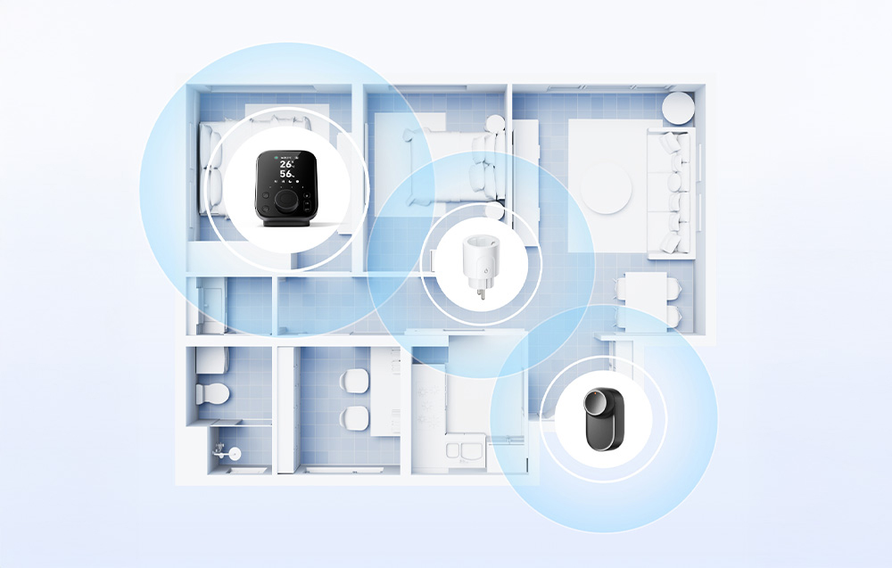 A plan of the apartment with the smart devices in it