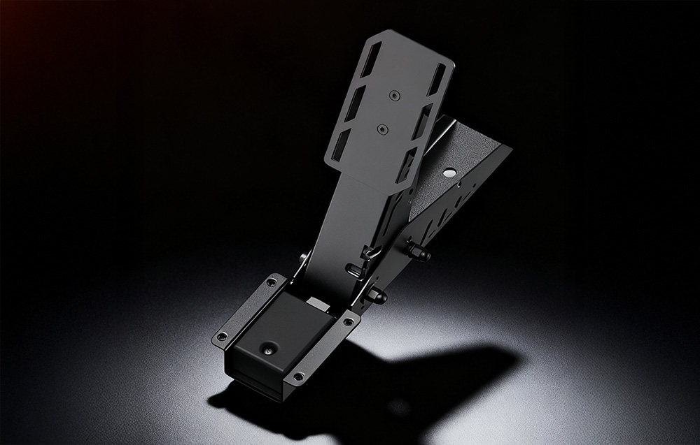 Pedal for gaming set on a black background