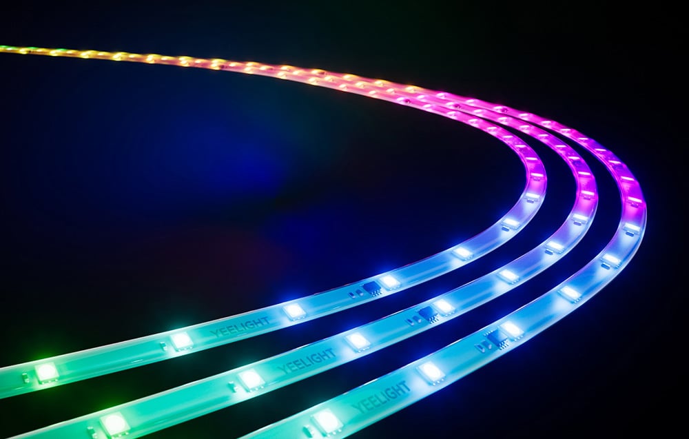 Yeelight LED strip lying on a dark background