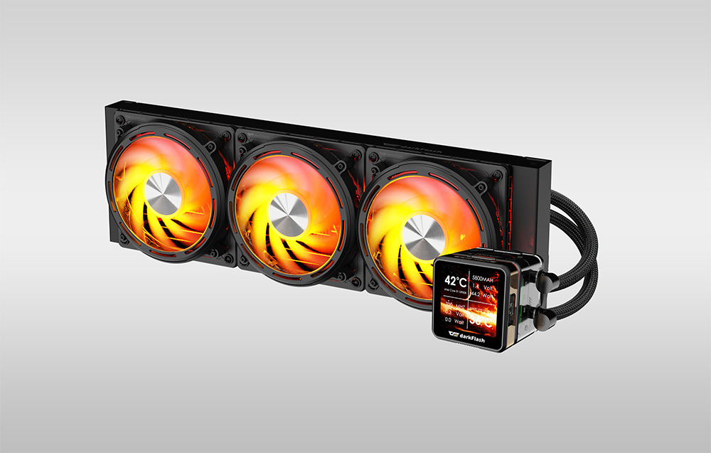 Water cooling with display on bright background
