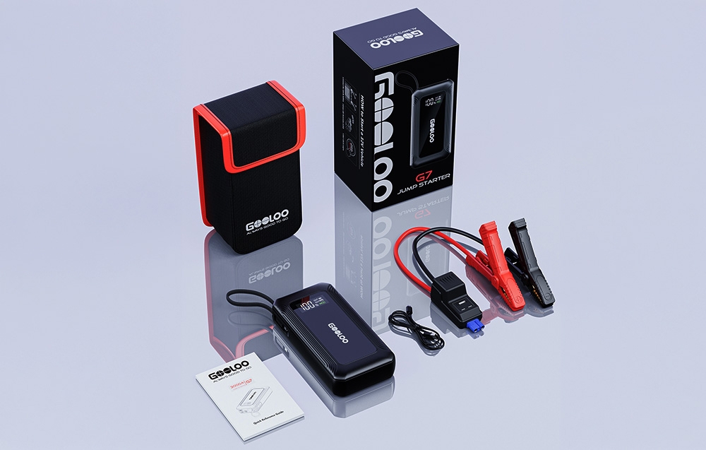Starter kit with case, cables, clamps, and instructions